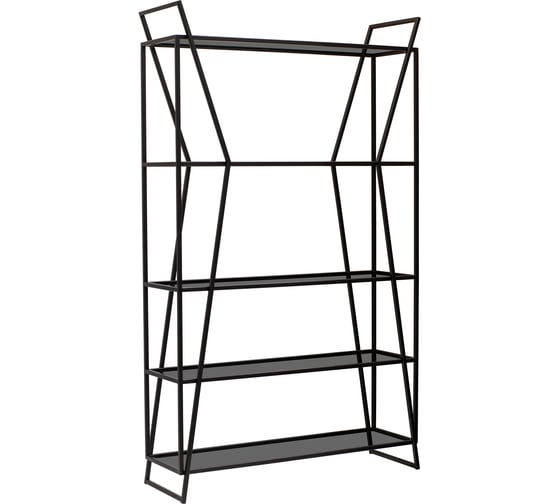 Изображение товара Стеллаж GreenWeen OSLO, черный каркас, полки тонированное стекло, 1000x330x1710 мм GW-OSLO-B-G