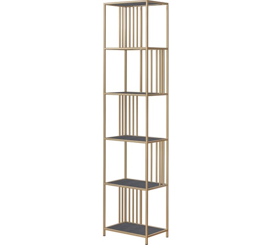 Изображение товара Стеллаж GreenWeen SOHO MINI, золотой каркас, полки керамика Antracite, 450x300x1950 мм GW-SOHO-MINI-G-KA