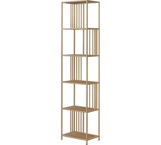 Изображение товара Стеллаж GreenWeen SOHO MINI, золотой каркас, полки ЛДСП Робиния, 450x300x1950 мм GW-SOHO-MINI-G-LD-R