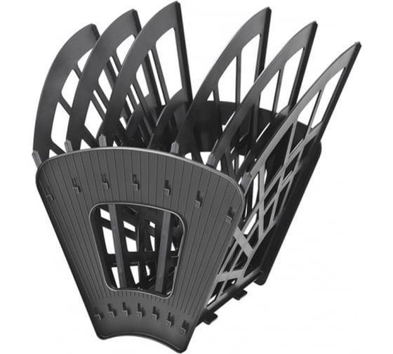 Изображение товара Веерный лоток для бумаг Стамм Эконом 6-ти секционный, черный ЛТ416