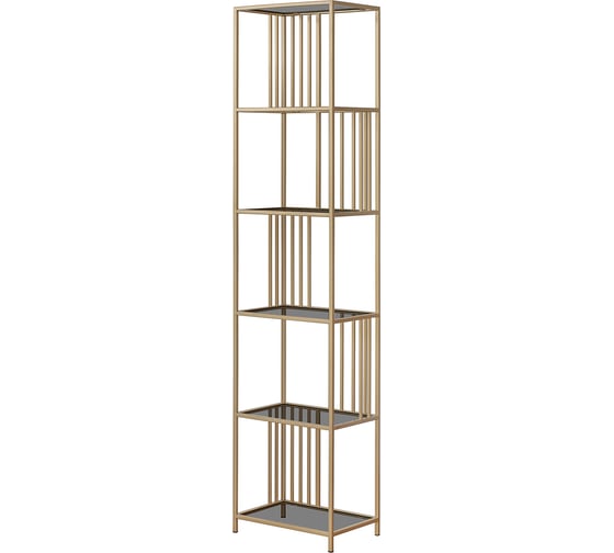 Изображение товара Стеллаж GreenWeen SOHO MINI, золотой каркас, полки тонированное стекло, 450x300x1950 мм GW-SOHO-MINI-G-G