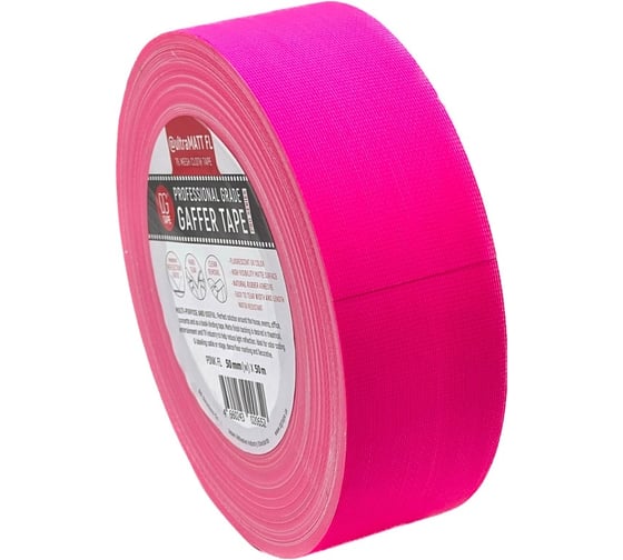 Изображение товара Клейкая лента DGTAPE ultraMATT - Гаффа тейп 50мм/50м - Розовый (светится в ультрафиолете) UMF50/50/P