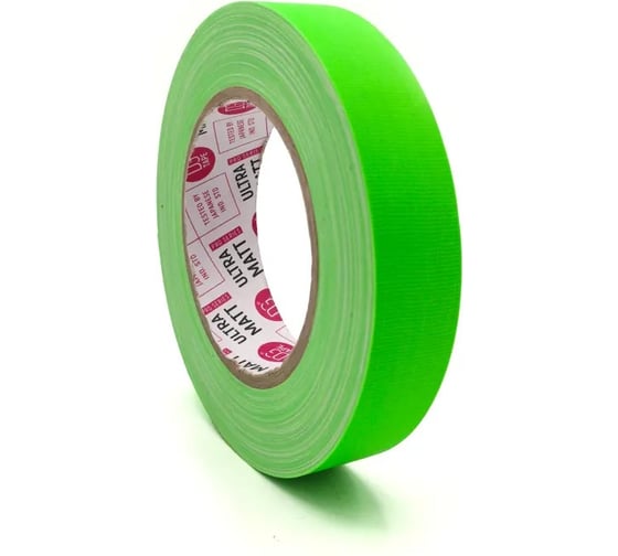 Изображение товара Клейкая лента DGTAPE ultraMATT - Гаффа тейп 25мм/25м - Зеленый (светится в ультрафиолете) UMF25/25/G