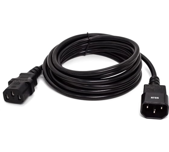 Изображение товара Шнур питания для БРП NTSS IEC 60320 C13 – IEC 60320 C14, 3х1.0, 3 м, ГОСТ NTSS-PC13145
