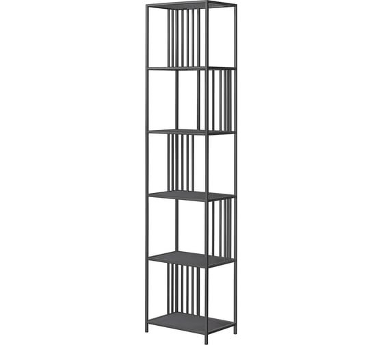 Изображение товара Стеллаж GreenWeen SOHO MINI, черный каркас, полки ЛДСП Бетон темный, 450x300x1950 мм GW-SOHO-MINI-B-LD-BETTEM