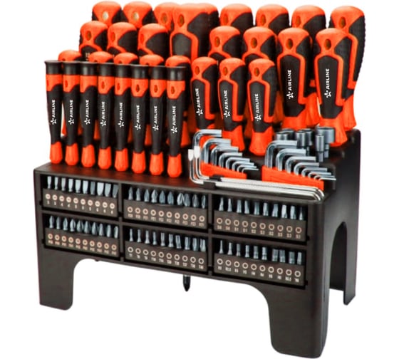 Изображение товара Набор отвёрток, бит и головок Airline 116 пр. в подставке (SL, PH, PZ, HEX, TORX, SQUARE) ATAU050