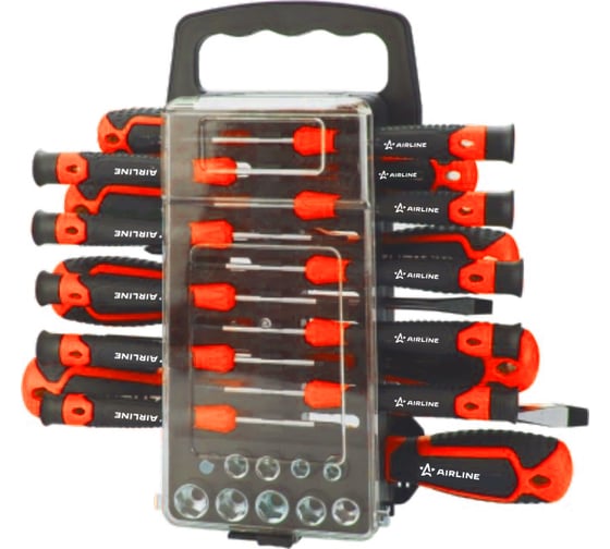 Изображение товара Набор отвёрток, бит и головок Airline 44 пр. холдер (SL, PH, PZ, TORX) блистер ATAU048
