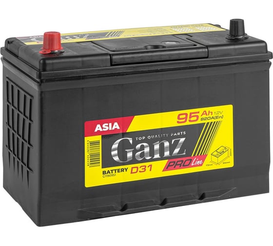 Изображение товара Аккумулятор GANZ PRO-Line JIS 95 А/ч прямой L+ 304x173x220 D31 EN 820 А G1190951