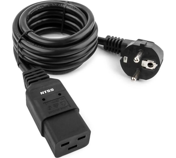 Изображение товара Шнур питания для БРП NTSS IEC 60320 C19 – CEE 7/7 Schuko, 3х1.5, 3 м, ГОСТ NTSS-PC19772