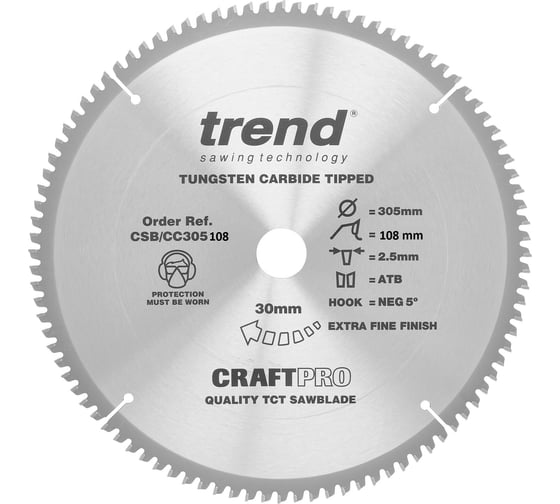 Изображение товара Пильный диск 305 мм 108 зубьев TREND CSB/CC305108