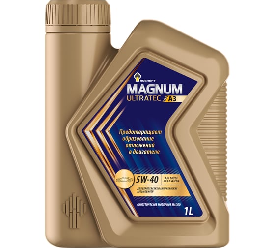 Изображение товара Моторное масло РОСНЕФТЬ Magnum Ultratec A3 5W-40 SN-CF синт. кан. 1 л 40816432