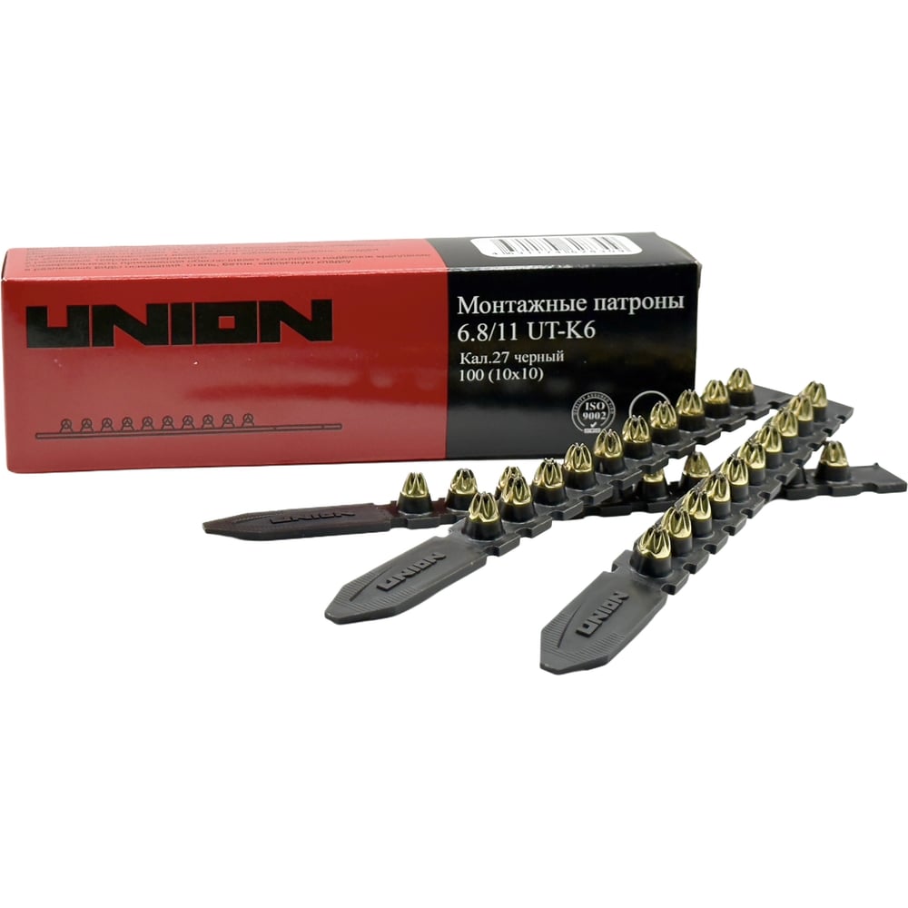 Изображение товара Патроны монтажные UNION UT-K6 6,8/11 черный PREMIUM 100 шт надежное крепление