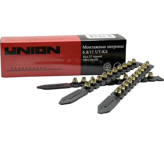 Изображение товара Патроны монтажные UNION UT-K6 6,8/11 черный PREMIUM, 100 шт 4631174628309
