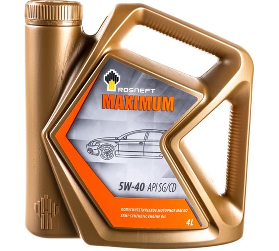 Изображение товара Моторное масло РОСНЕФТЬ Maximum 5W-40 SG-CD п-синт. кан. 4 л 40816742