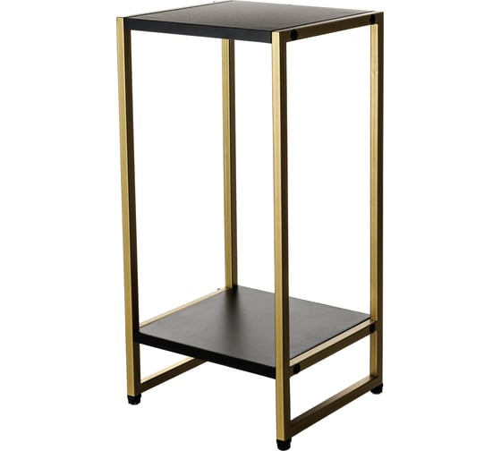 Изображение товара Подставка для цветов Saros Polymer напольная металлическая цвет золотой с черными полками в стиле Лофт 550х250х280 мм 420002