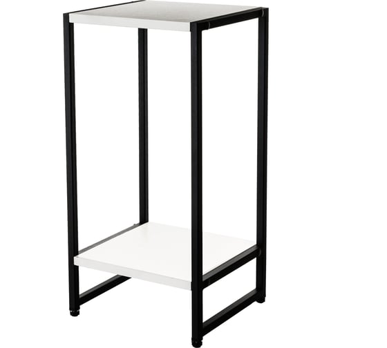 Изображение товара Подставка для цветов Saros Polymer напольная металлическая цвет черный с белыми полками в стиле Лофт 550х250х280 мм 420003