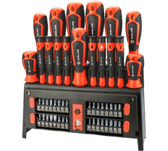 Изображение товара Набор отвёрток и бит Airline 50 пр. в подставке (SL, PH, PZ, HEX, TORX, SQUARE) блистер ATAU045