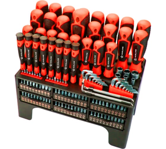 Изображение товара Набор отвёрток, бит и головок Airline 132 пр. в подставке (SL, PH, PZ, HEX, TORX, SQUARE) ATAU052