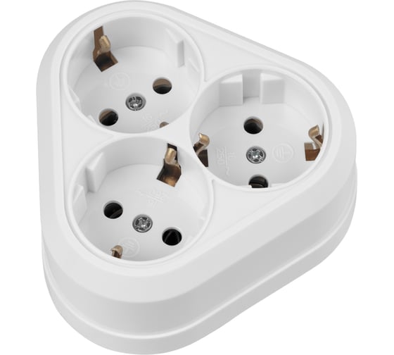 Изображение товара Розетка TDM ELECTRIC треугольная, 2П+3, открытой установки, IP20, 16A, белая, Ладога SQ1801-0138