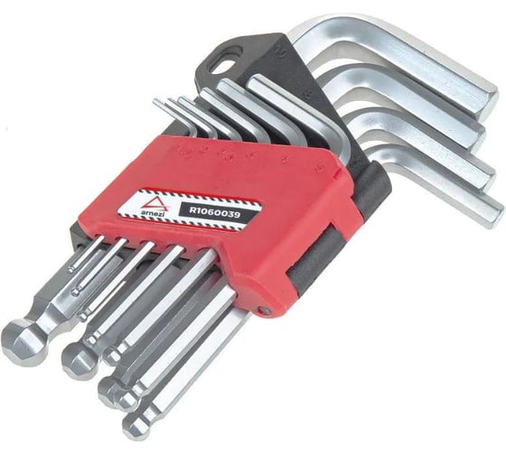 Изображение товара Набор коротких имбусовых ключей шестигранников HEX с шаром ARNEZI 10 предметов R1060039