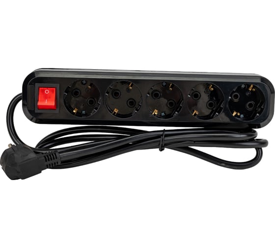 Изображение товара Сетевой фильтр 5bites 1.8м, 5 розеток, 16A, черный SP5B-318