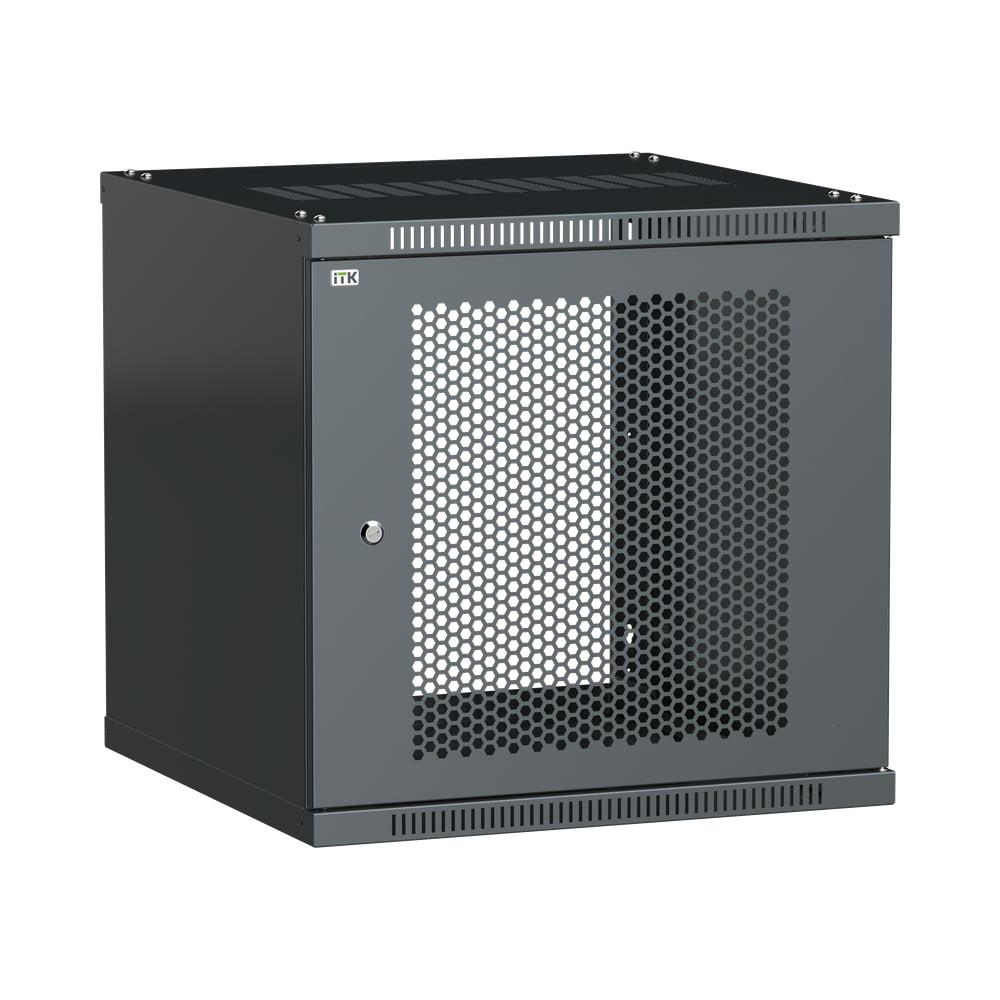 Изображение товара Шкаф ITK LINEA WE 12U, 600x650мм, дверь перфорированная, черный LWE5-12U67-PF