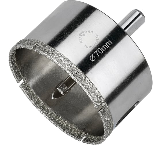 Изображение товара Коронка алмазная по керамограниту и керамике с центрирующим сверлом 70 мм Diamond Industrial DIDCSC070