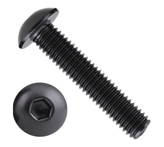 Изображение товара Винт черный под шестигранник 23 БОЛТА 5x8, ISO 7380, к.п.10.9, 100 шт. 00-00002366ф100