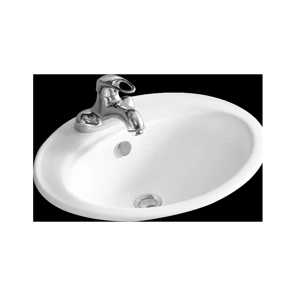 Изображение товара Врезная раковина WeltWasser WW DEILBACH 6002 белая овальная керамическая