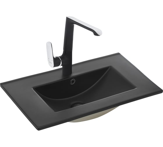 Изображение товара Врезная раковина WeltWasser WW DEILBACH 7506- 75 MT- BL матовая черная 760х470х180 10000005565