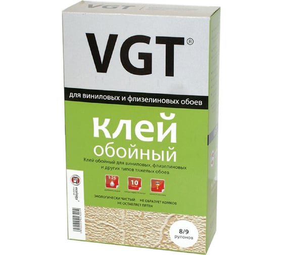 Изображение товара Клей для виниловых, флизелиновых и тяжелых обоев VGT сухой 0,2 кг 11606060
