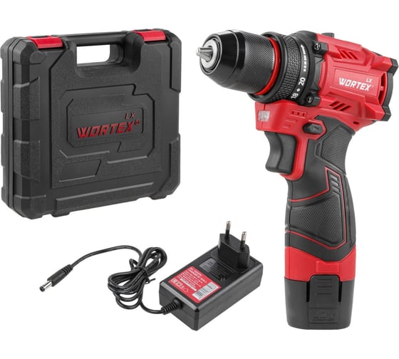 Изображение товара Аккумуляторная бесщеточная дрель-шуруповерт WORTEX LX BD 1215-1 Li 12В, 30 Нм, 1.5 Ач акб, патрон 10 мм, 1333698