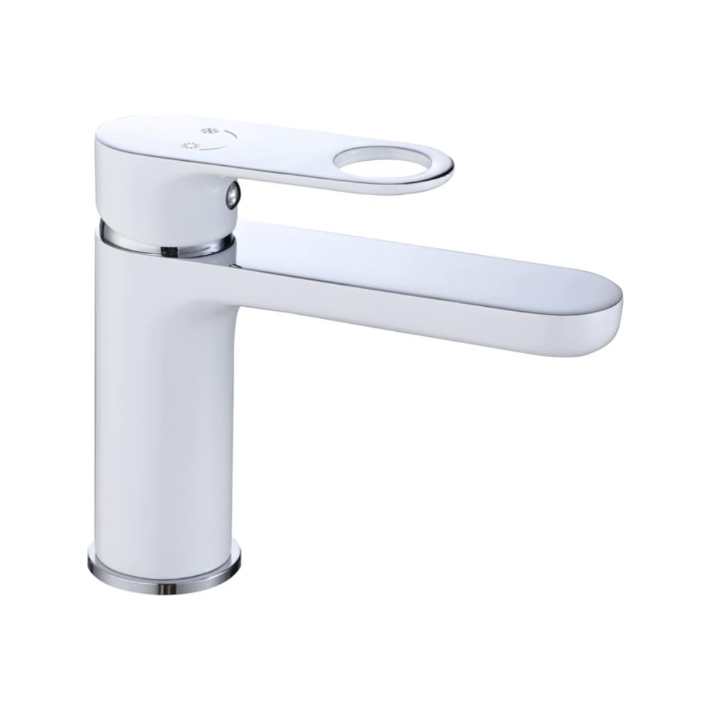 Изображение товара Смеситель для умывальника D-Lin D110377-C белый с хромом однорычажный