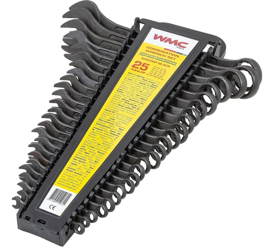 Изображение товара Набор ключей комбинированных WMC TOOLS 25 предметов WMC-5262MP Black(62065)