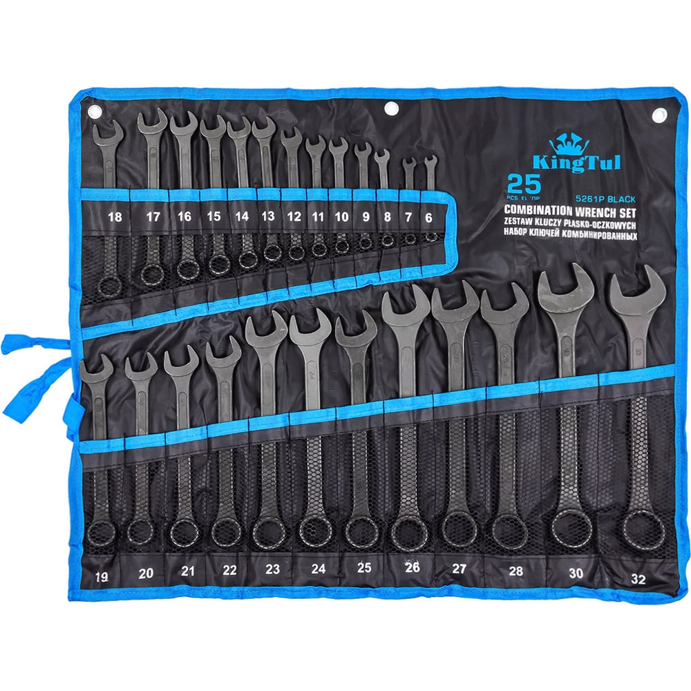 Изображение товара Набор ключей комбинированных KingTul 25 предметов KT-5261P Black
