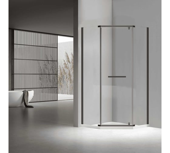 Изображение товара Душевой уголок RGW 90х90х195 PA-83-B Трапеция Черный Прозрачное 6 мм Easy 78088399-14