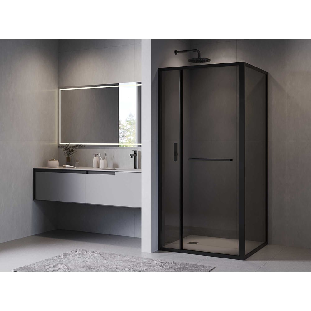 Изображение товара Душевой уголок RGW 120х100х200 LE-45-B прямоугольный черный с тонированным стеклом