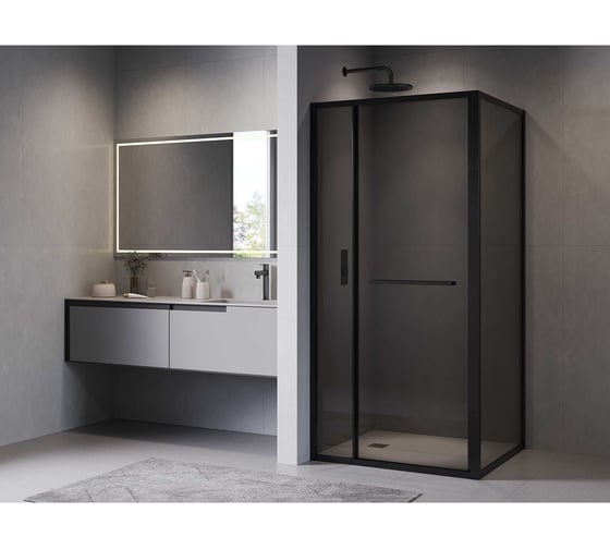 Изображение товара Душевой уголок RGW 120х100х200 LE-45-B Прямоугольник Черный Тонированное серое 6 мм Easy 77124520-34