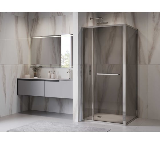 Изображение товара Душевой уголок RGW 100х80х200 LE-45 Прямоугольник Хром Тонированное серое 6 мм Easy 77124508-31