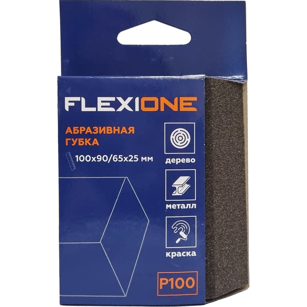 Изображение товара Губка абразивная Flexione 4-х стр. Р100 100x90/65x25мм