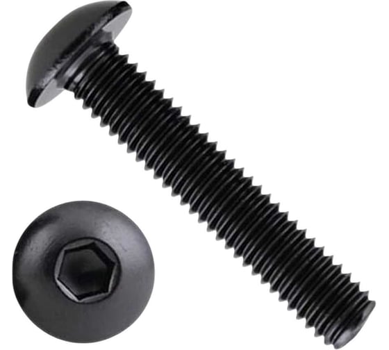 Изображение товара Винт 23 БОЛТА чёрный 12x75 ISO 7380 под шестигранник к.п.10.9, 10 шт. 00-00004818ф10