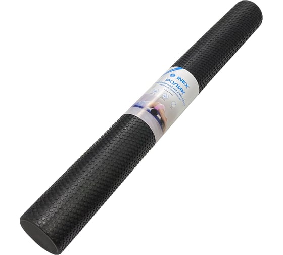 Изображение товара Массажный ролл INEX EVA Foam Roller Фельденкрайз, длина 90 см, диаметр 10 см, черный NL IN-8230-10 10-90-BK