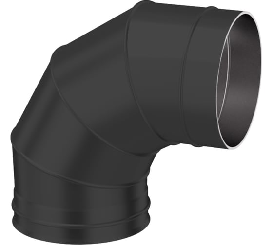 Изображение товара Колено 4-х секционное Металлик и Ко 90x115, AISI 430 0.80, RAL 9005, терм. о О0000090307