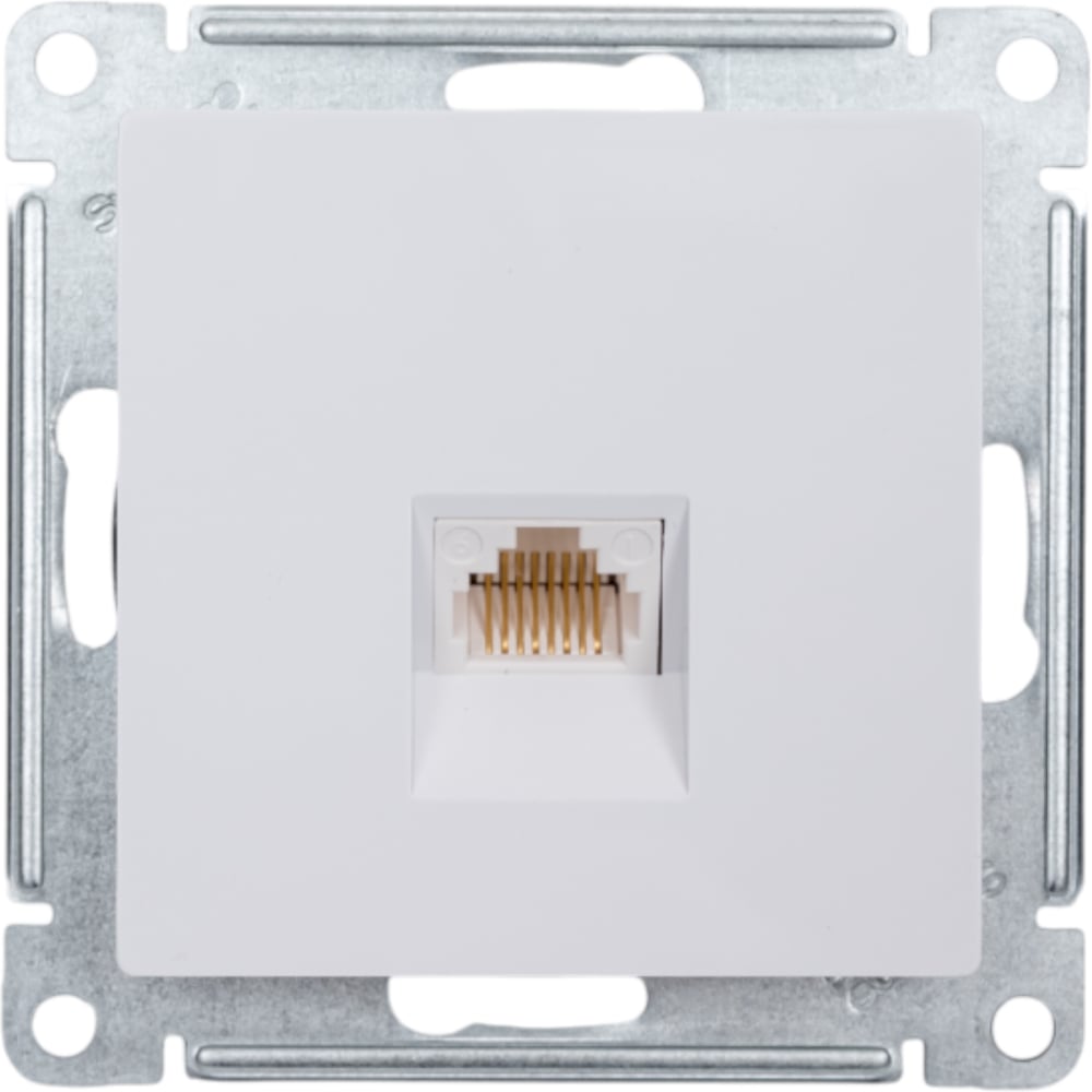 Изображение товара 1-местный механизм телефонной розетки Systeme Electric AtlasDesign RJ11 белый