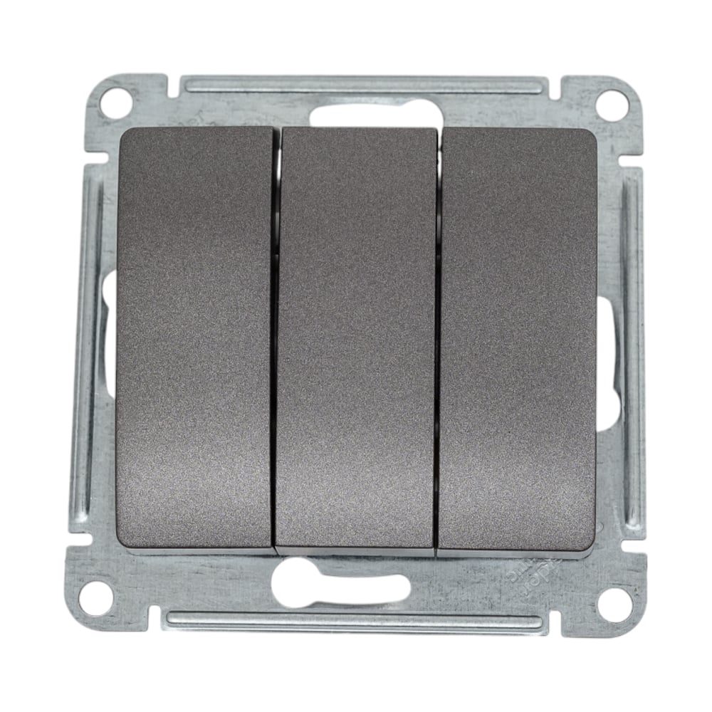 Изображение товара 3-клавишный механизм выключателя Systeme Electric Glossa 10А IP20 для скрытой проводки