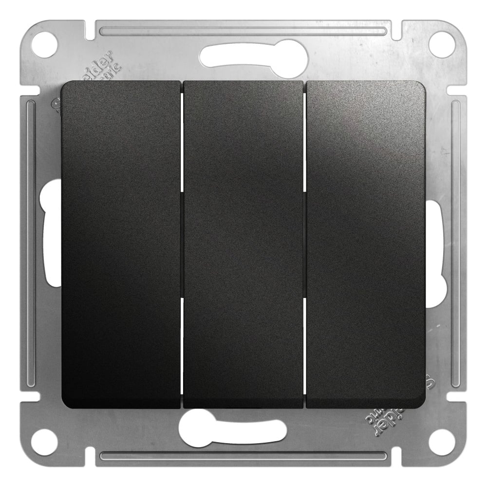 Изображение товара 3-клавишный механизм выключателя Systeme Electric Glossa 10А IP20 антрацит