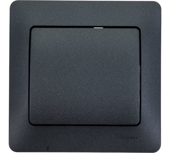 Изображение товара 1-клавишный выключатель Systeme Electric скрытой проводки Glossa 10А IP20 1 10AX в сборе антрацит GSL000712