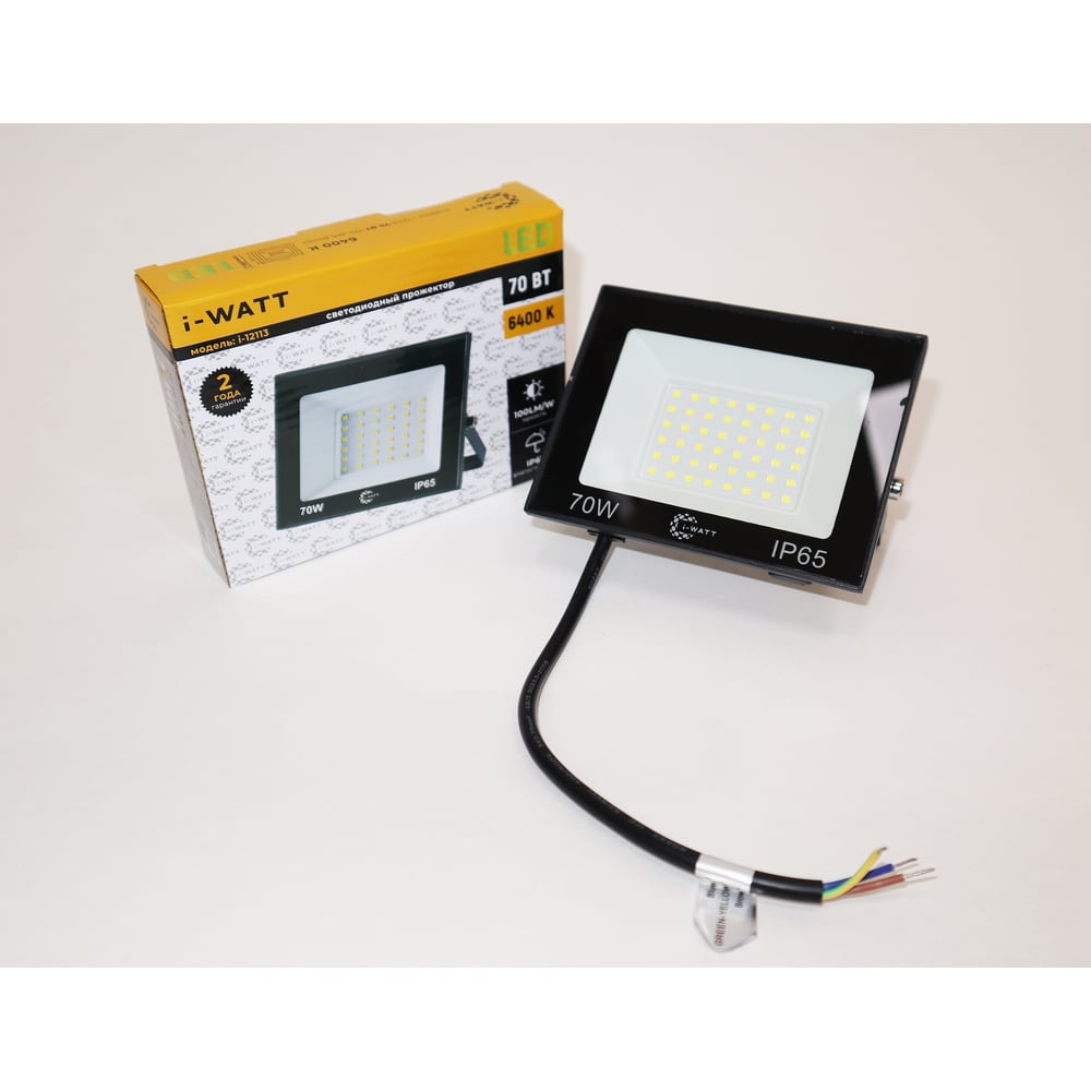 Изображение товара Прожектор LED 6400K 70Вт IP65 мощный наружный светильник алюминий