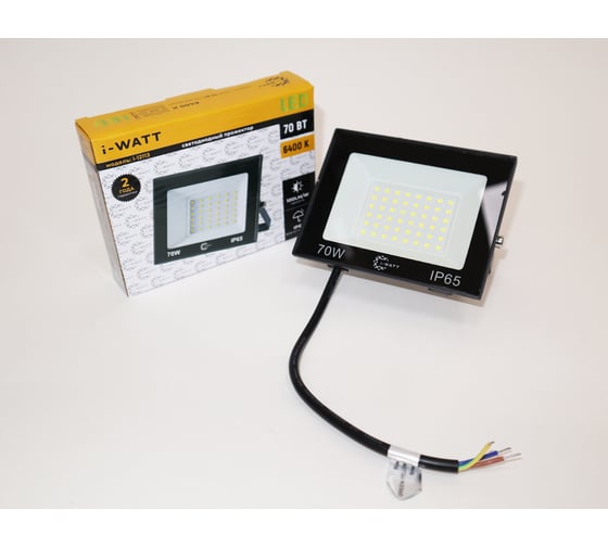 Изображение товара Прожектор I-WATT LED 6400K, 70BT, IP65, 7000Лм 220-240V i-12113