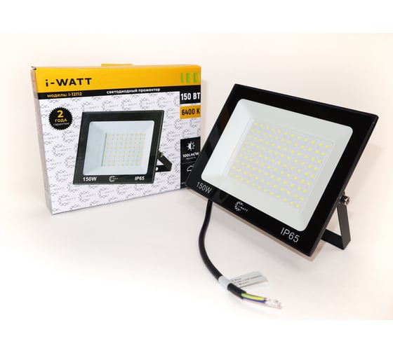 Изображение товара Прожектор I-WATT LED 6400K, 150BT, IP65, 15000Лм 220-240V i-12112